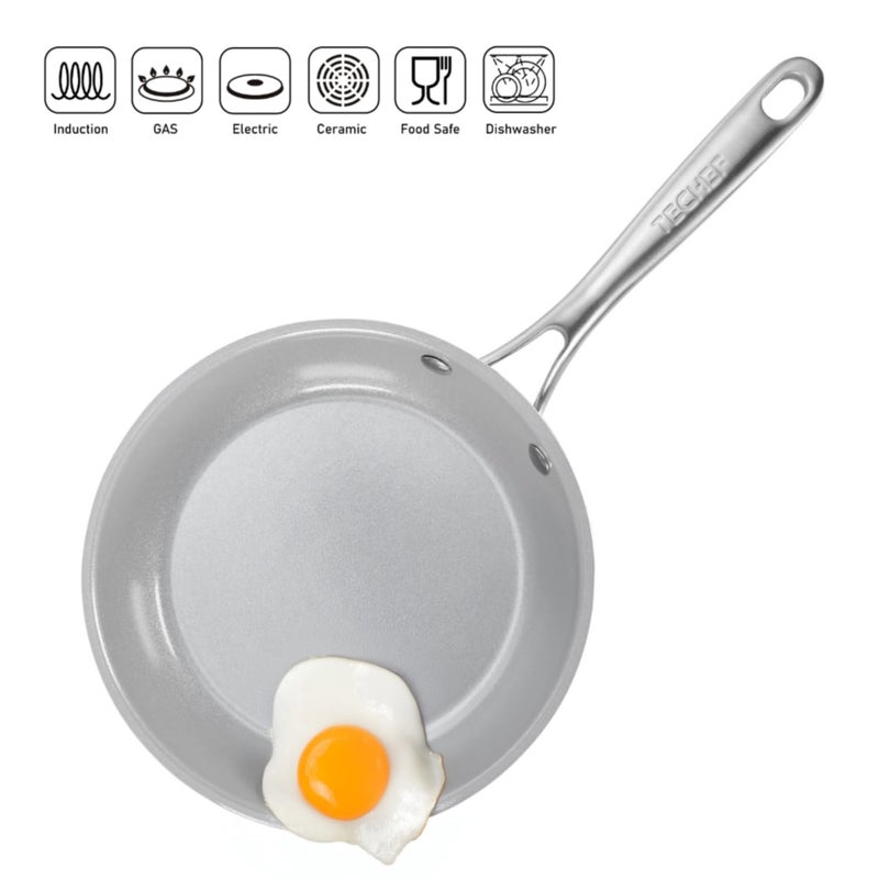 TECHEF - CeraTerra - 8 inch Ceramic Frying Pan â€“ PFAS, PTFE & PFOA-Free, Toxin-Free Ceramic Coating, Induction-Ready, Oven & Dishwasher Safe, Ceramic Nonstick Frying Pan Made in Korea - Image 4